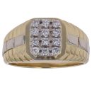 18ct Yellow and White Gold 0.35ct Diamond Signet Ring
