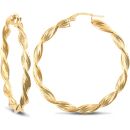 9ct Yellow Gold Barked Twist Earrings