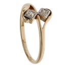 18ct Yellow Gold 0.05ct Diamond Two Stone Ring