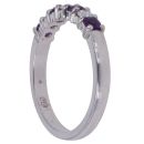 18ct White Gold 0.15ct Diamond and Amethyst Half Eternity Ring