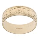 9ct Yellow Gold Patterned Wedding Band 7.1mm