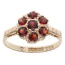 9ct Yellow Gold Garnet Cluster Ring