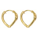 22ct Yellow Gold Cubic Zirconia Spear Huggies Hoop Earrings