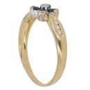 18ct Yellow Gold 0.01ct Diamond And Sapphire Cluster Ring