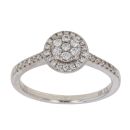 9ct White Gold 0.25ct Brilliant Cut Diamond Cluster Ring