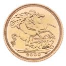 2000 Elizabeth II Fourth Portrait UK Half Sovereign Coin