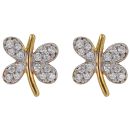 22ct Yellow Gold Cubic Zirconia Butterfly Stud Earrings