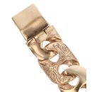 9ct Yellow Gold Patterned and Plain Fancy Bracelet 8.5"