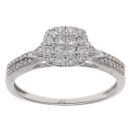 9ct White Gold 0.50ct Brilliant Cut Diamond Cluster Ring