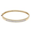 18ct Yellow Gold 2.00ct Princess Cut Diamond Bangle