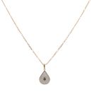9ct Yellow Gold Cubic Zirconia Cluster Pendant and Chain 18"