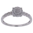 9ct White Gold 0.25ct Brilliant Cut Diamond Cluster Ring