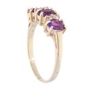 9ct Yellow Gold Amethyst and Cubic Zirconia Ring