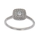 9ct White Gold 0.50ct Brilliant and Baguette Cut Lab Grown Diamond Cluster Ring