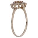 9ct Yellow Gold Cubic Zirconia and Citrine Flower Cluster Ring