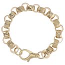 9ct Yellow Gold Patterned and Plain Belcher Bracelet 8.5"