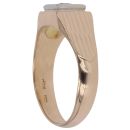 18ct Yellow and White Gold 0.20ct Diamond Signet Ring