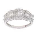 9ct White Gold 0.50ct Baguette And Brilliant Cut Diamond Fancy Ring