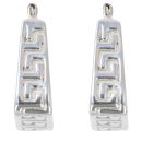 Silver Greek Key Handbag Hoop Earrings By Icesia