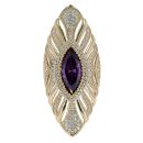 14ct Yellow Gold Cubic Zirconia Purple Gemstone Ring