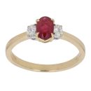 18ct Yellow Gold 0.23ct Diamond And Ruby Ring