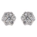 14ct White Gold 0.20ct Brilliant Cut Diamond Cluster Stud Earrings