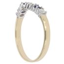 9ct Yellow Gold Cubic Zirconia and Blue Gem Wishbone Ring