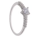Silver Cubic Zirconia Heart Ring By Icesia
