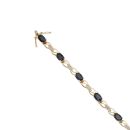 9ct Yellow Gold 0.05ct Diamond And Sapphire Bracelet 7"