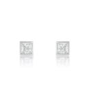 9ct Yellow Gold Princess Cut Lab Grown Diamond Earrings Studs G VS And Lab Grown
