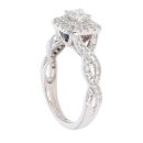 Vera Wang 18ct White Gold 0.95ct Princess And Brilliant Cut Diamond Cluster Ring