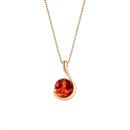 18ct Yellow ﻿Gold on Sterling Silver Baltic Amber Swirl Drop Pendant Necklace