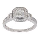 Vera Wang 18ct white Gold 0.80ct Brilliant, Baguette and Princess Cut Diamond Cluster Ring