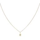 9ct Yellow Gold Cubic Zirconia Single Stone Pendant And Chain 16"