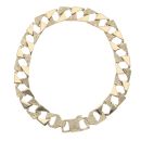 9ct Yellow Gold Square Textured Curb Bracelet 8"