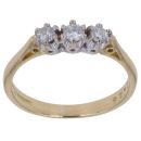 18ct Yellow Gold 0.26ct Brilliant Cut Diamond Trilogy Ring