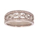 18ct White Gold 0.75ct Brilliant and Princess Cut Diamond Fancy Ring