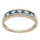 9ct Yellow Gold Blue Topaz Half Eternity Ring