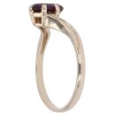 9ct Yellow Gold Garnet Wishbone Ring