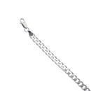 Silver Flat Hammered Curb Bracelet 8.5"
