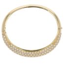18ct Yellow Gold Cubic Zirconia Hinged Bangle