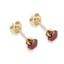 9ct Yellow Gold Red Cubic Zirconia Stud Earrings 4mm