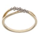 9ct Yellow Gold 0.10ct Brilliant Cut Diamond Crossover Ring