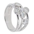 18ct White Gold Diamond Bubble Five Stone Ring by Anya Belle