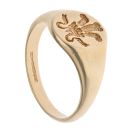 9ct Yellow Gold Welsh Feathers Signet Ring