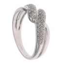9ct White Gold 0.25ct Brilliant Cut Diamond Crossover Ring
