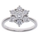 18ct White Gold 1.26ct Brilliant Cut Diamond Daisy Cluster Ring