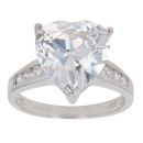 9ct White Gold Cubic Zirconia Heart Ring