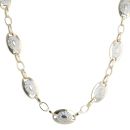 14ct Yellow and White Gold Greek Key Disc Chain 22"