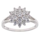 Silver Cubic Zirconia Cluster Ring By Icesia